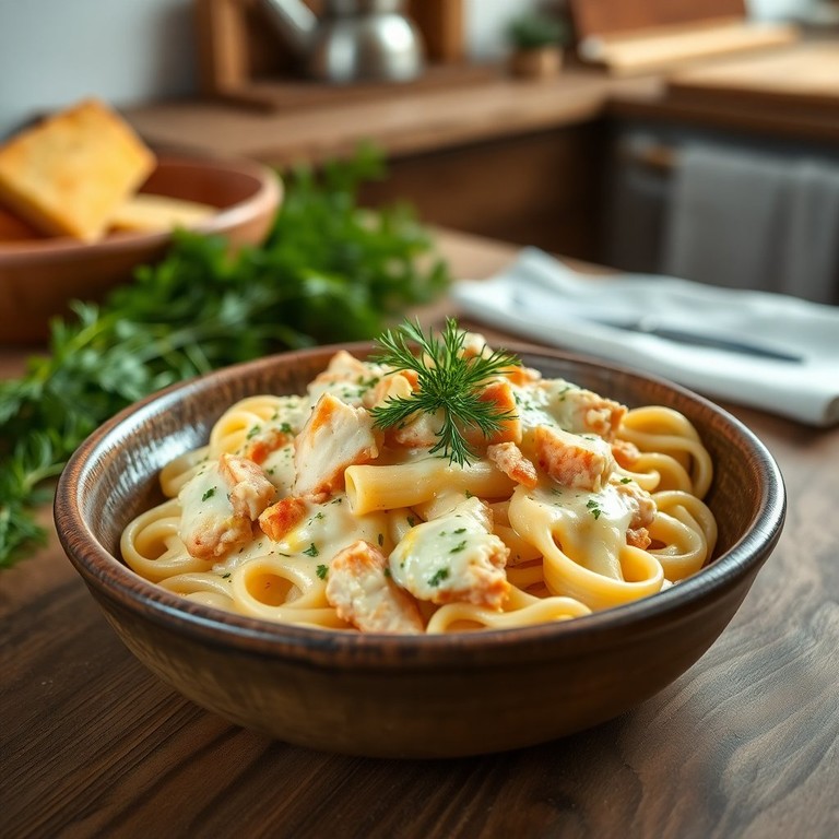 Макароны с плавленым сыром и копченой курицей (2)