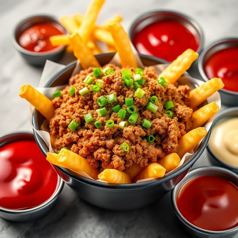 Bowl de Patatas Fritas y Carne Picada