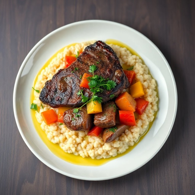 Entrecôte Sautée aux Légumes Méditerranéens