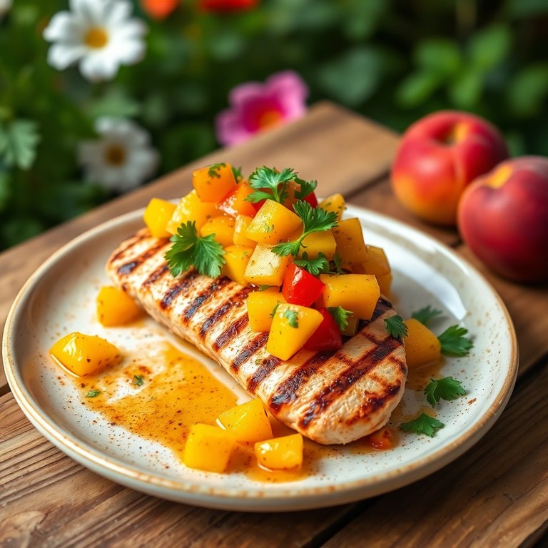 Gegrilde Kipfilet met Verfrissende Perzik Salsa