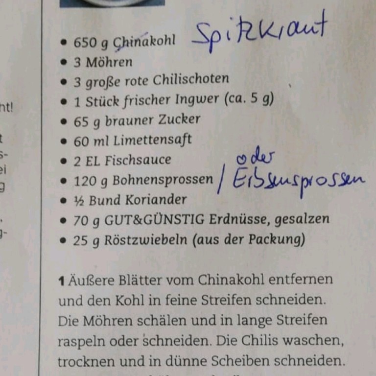 Asiatischer Kohlsalat