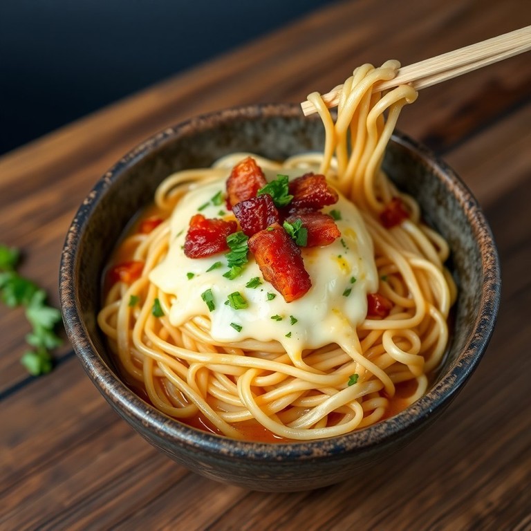 Miojo Gourmet com Queijo e Bacon