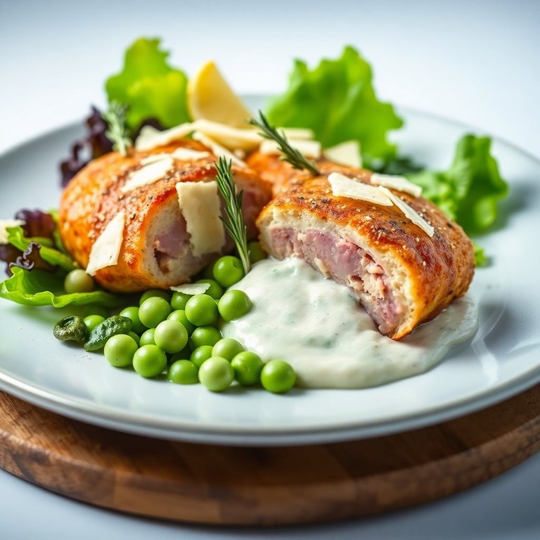 Cordon Bleu mit Erbsencreme