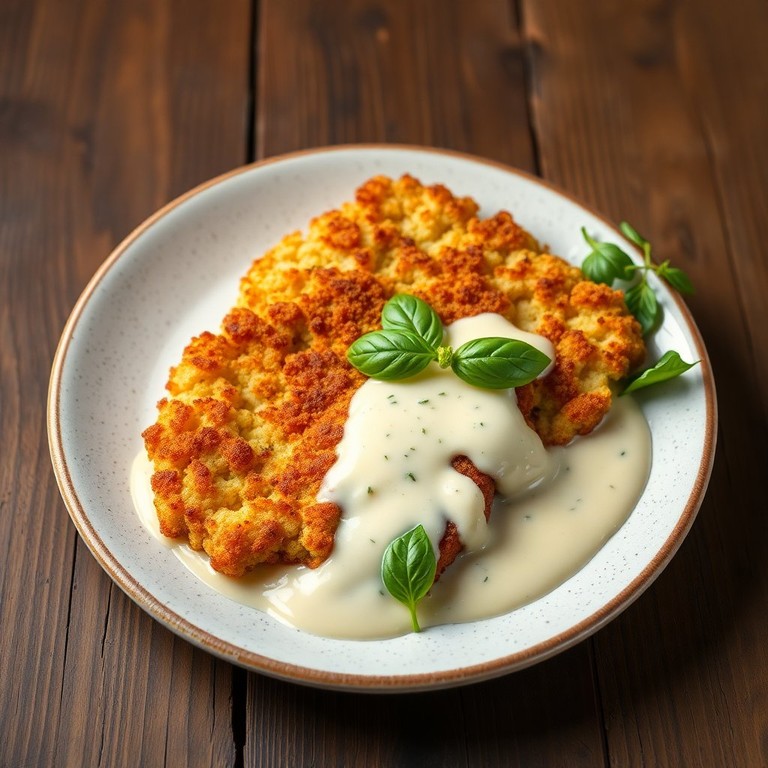 Blumenkohlschnitzel mit Käsesauce