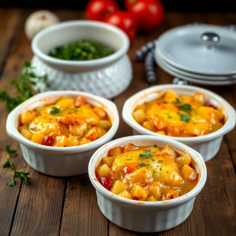 Oeuf Cocotte aux Pommes de Terre et Poulet