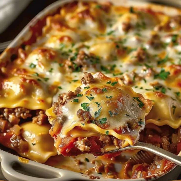 Baked Creamy Cheese Ravioli Casserole