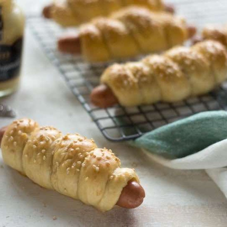 Hotdog in een broodje