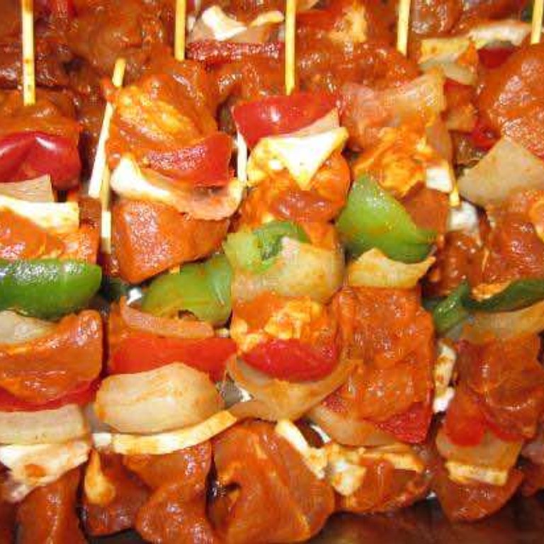 Mixed traditionele shaslick sticks van de BBQ