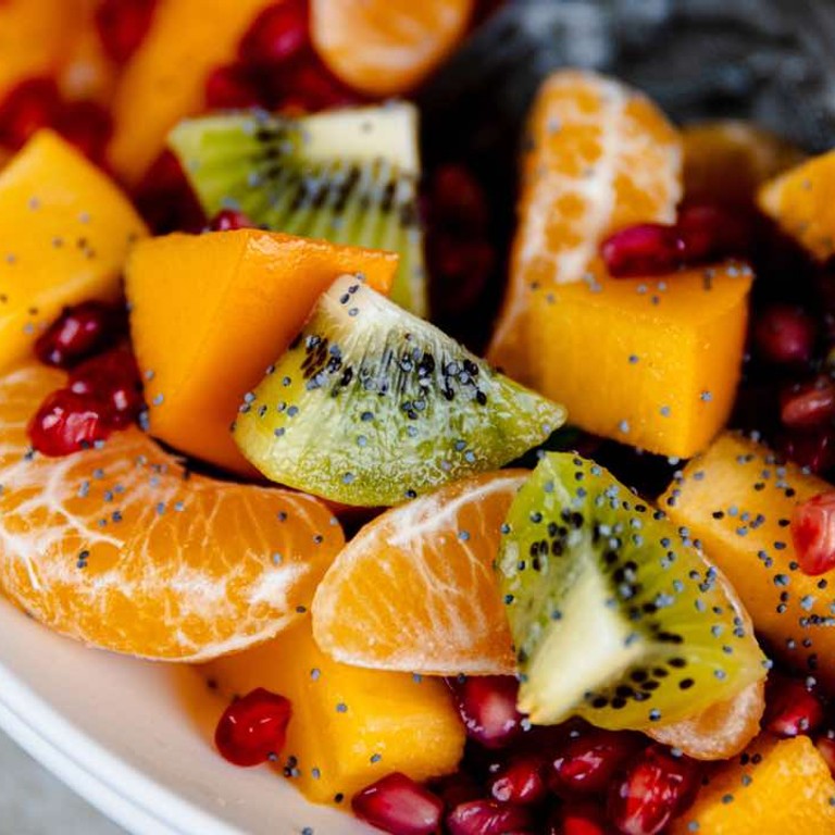 Winter fruit salade met kaki
