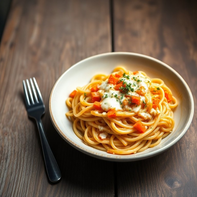 Pâtes au Fromage et Carottes Râpées