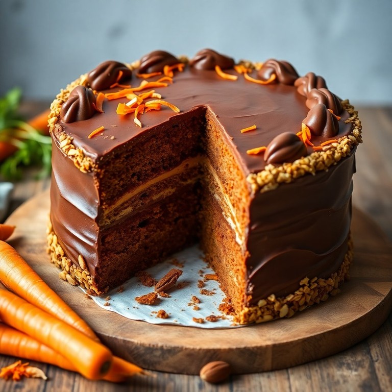 Milky Chocolate Carrot Cake with Almond Crust - Video Recipe