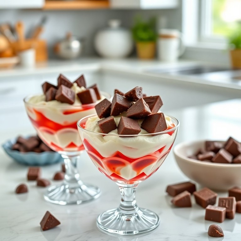 Delícia Gelada de Bombom com Creme de Leite e Gelatina