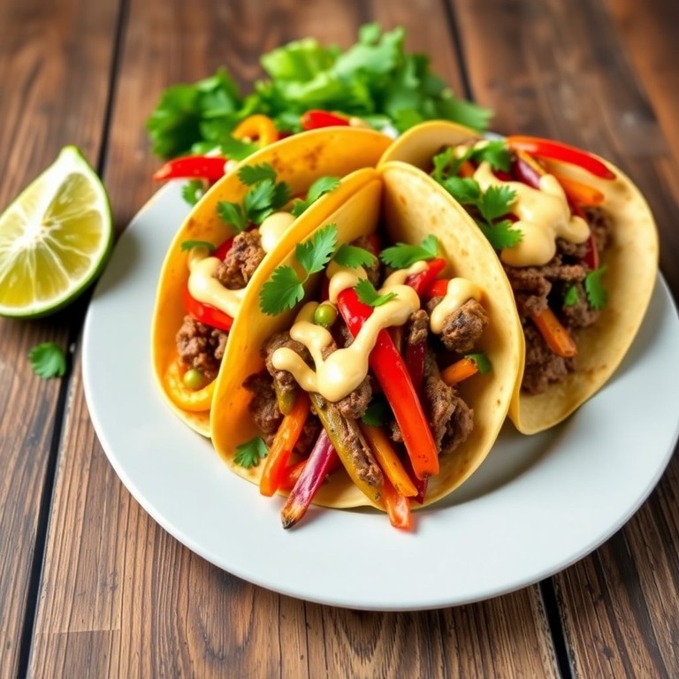 Tacos Végétariens aux Poivrons et Steak Végé