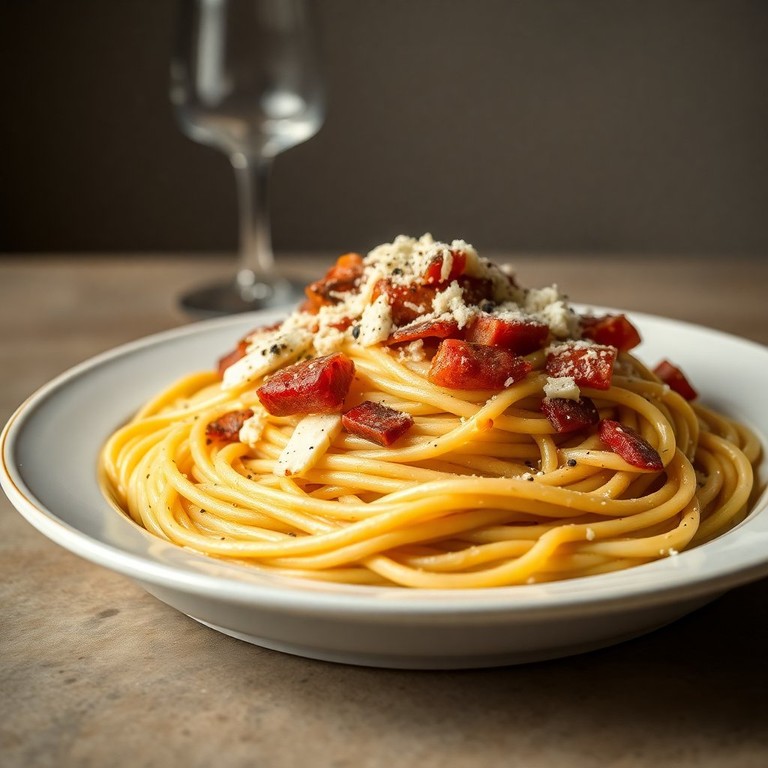 Classic Roman Carbonara with Guanciale: A Rich and Creamy Pasta Dish