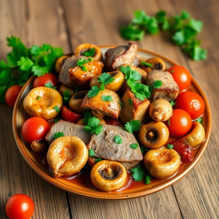 Запеченная свинина с томатами и шампиньонами (2)