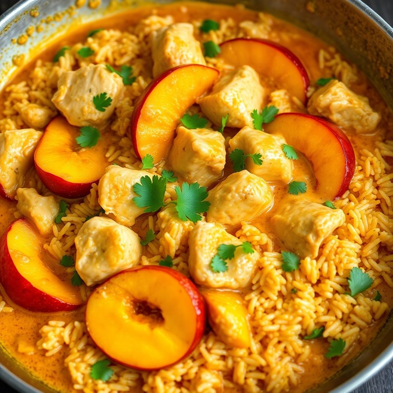 Romige Kip Pilav met Perzik en Mango