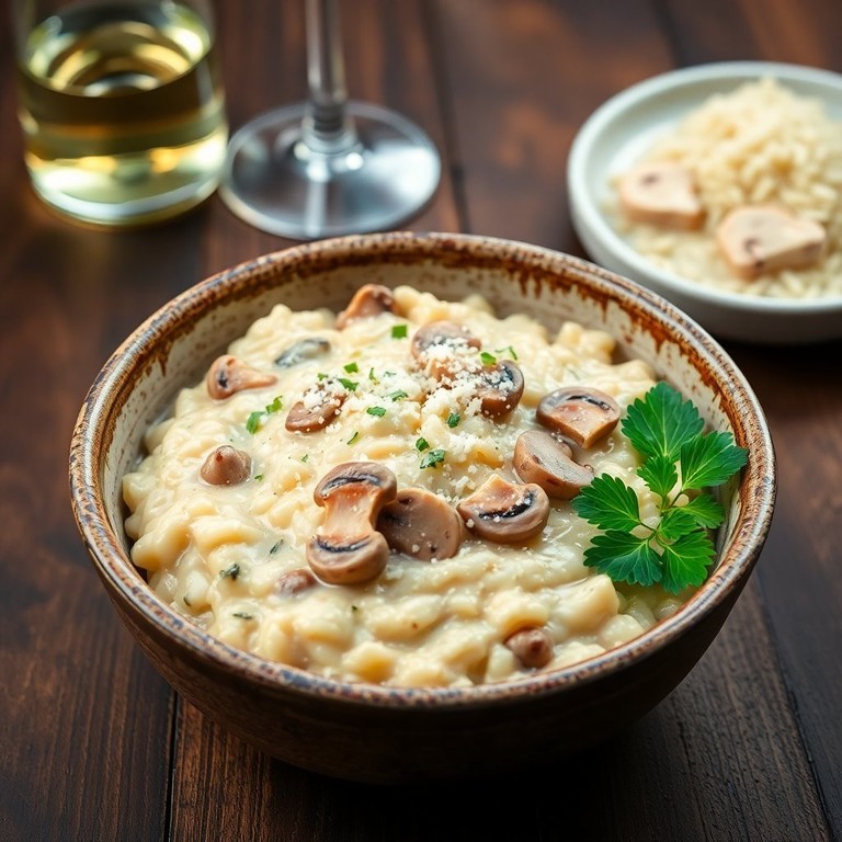 Risotto Cremoso de Champiñones con Parmesano