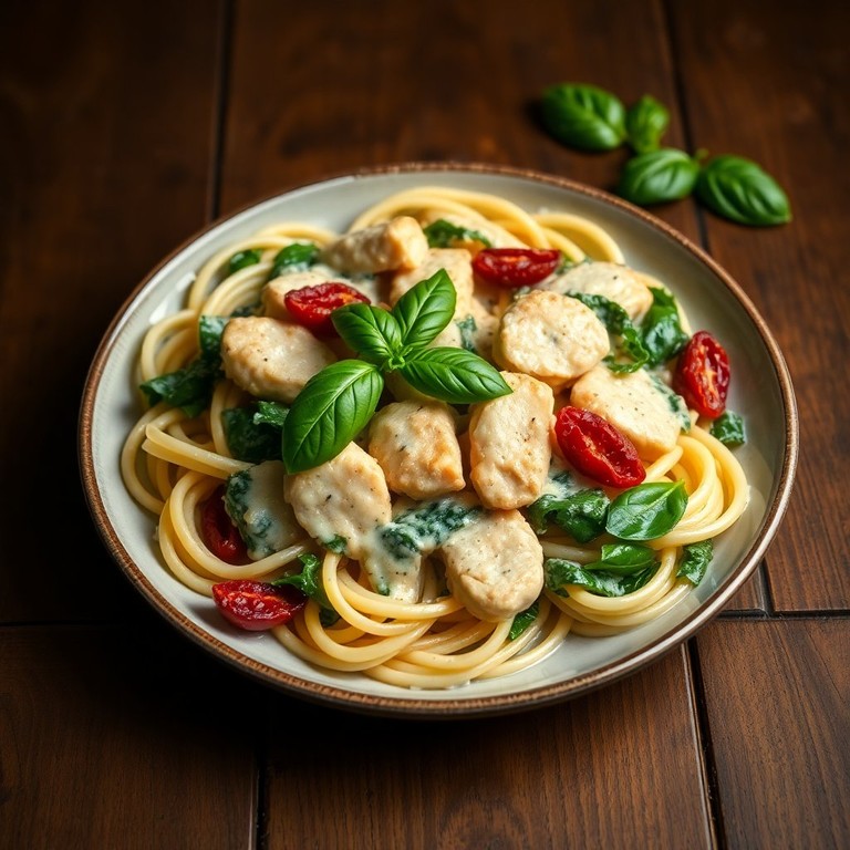 Creamy Garlic Tuscan Chicken Pasta