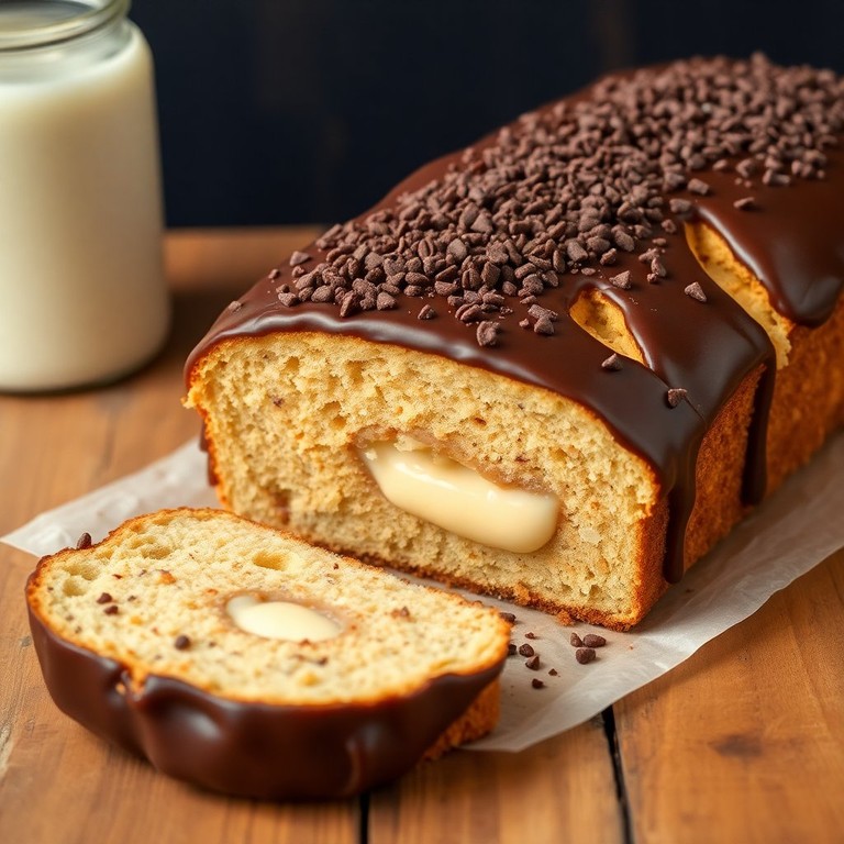 Pão Doce com Leite Condensado e Cobertura de Chocolate