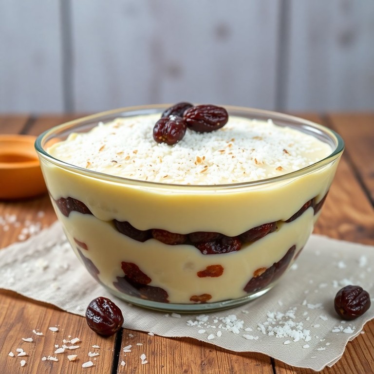 Pavê de Coco e Uva Passa