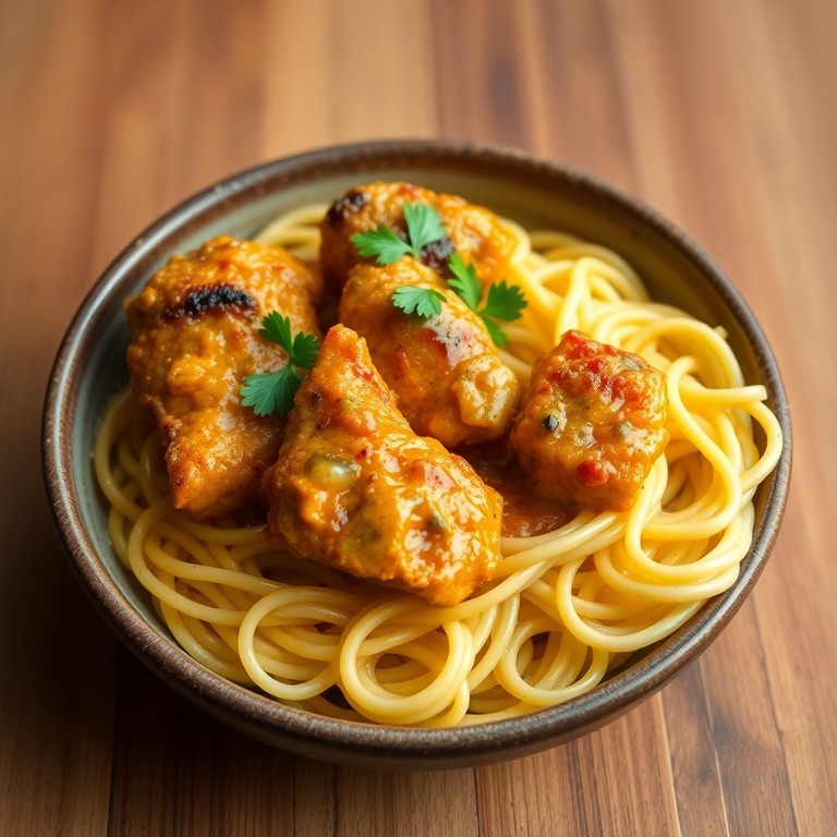 Frango ao Molho Mostarda com Espaguete Cremoso