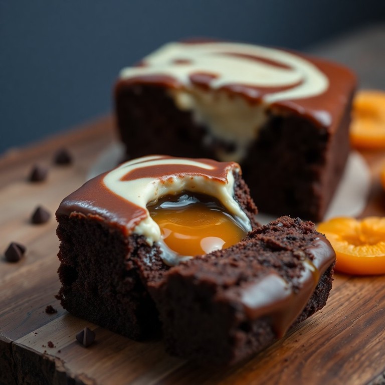 Brownie de Chocolate con Vainilla y Corazón de Mermelada