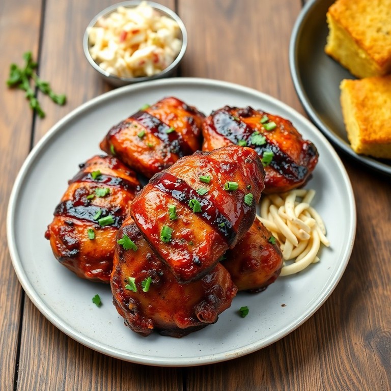 BBQ Air Fryer Chicken Thighs with Smoky Glaze
