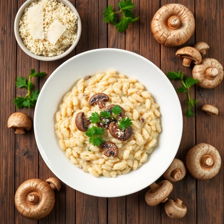 Risotto Crémeux aux Champignons et Parmigiano