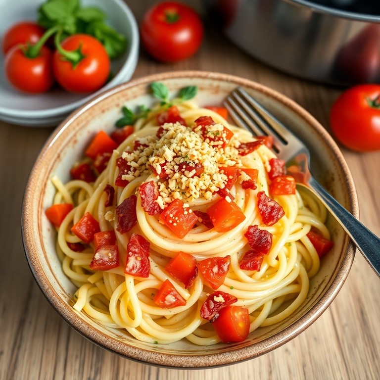 Bacon-Cremige Nudeln mit Gemüse