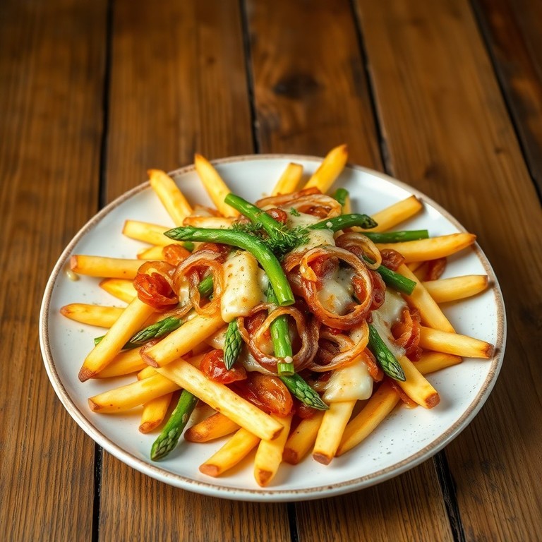 Frites de Fromage aux Oignons et Asperges