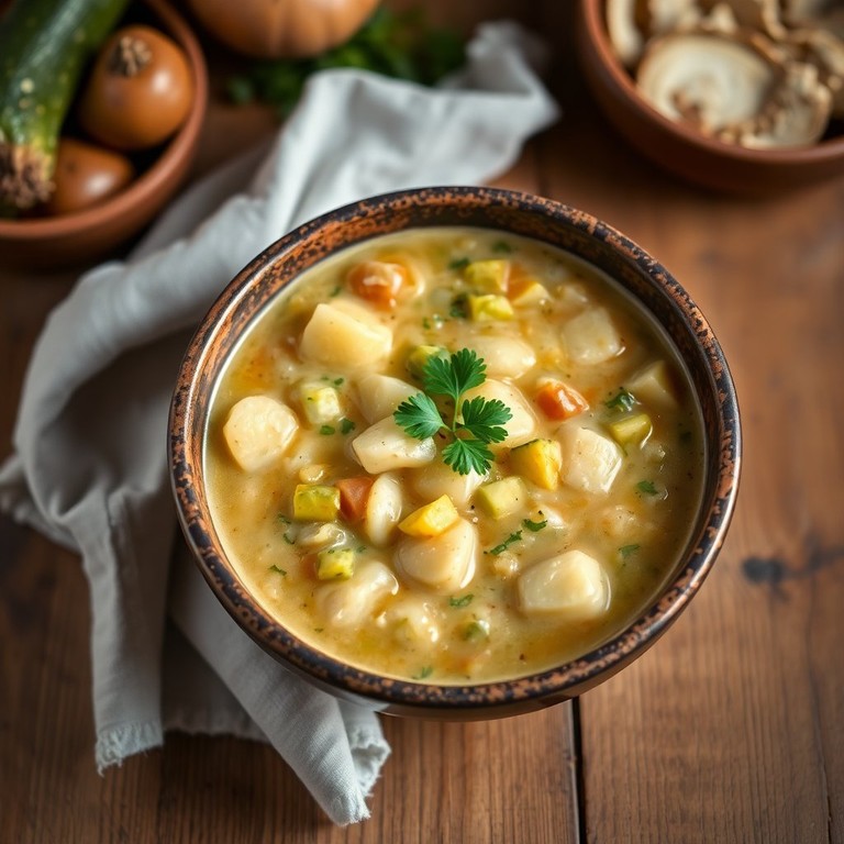 Sopa Cremosa de Legumes com Batata e Chuchu