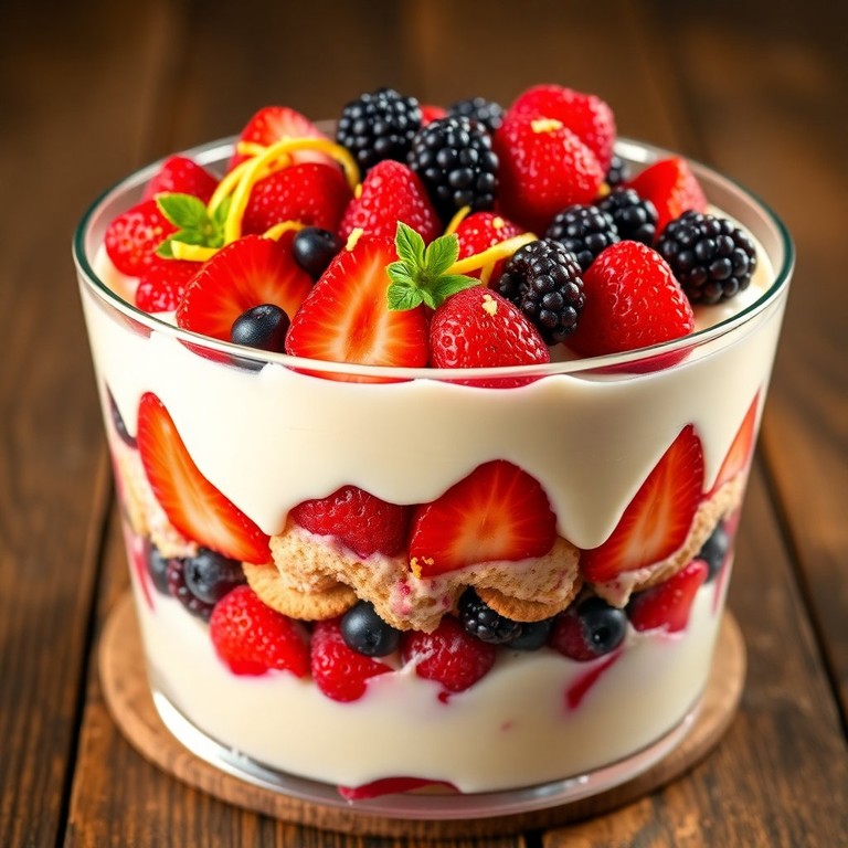 Pavê de Frutas Vermelhas com Leite Condensado