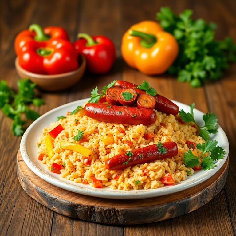 Riz Épicé aux Poivrons et Chorizo Grillé