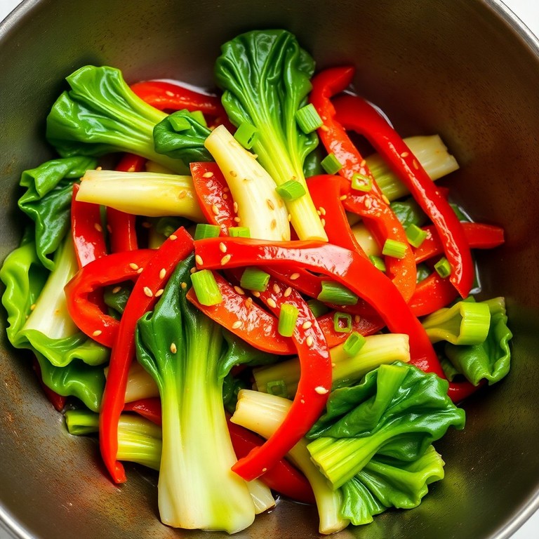 Spicy Baby Bok Choy Stir-Fry with Bell Peppers