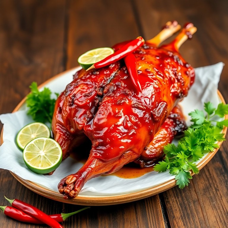 Feurige Sichuan-Ente mit knuspriger Haut