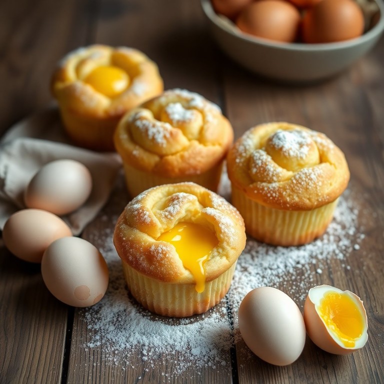 Muffins de Açúcar com Recheio de Ovo