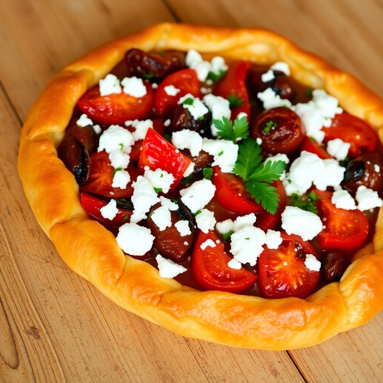 Bladerdeeg Taart met Zongedroogde Tomaten en Paprika