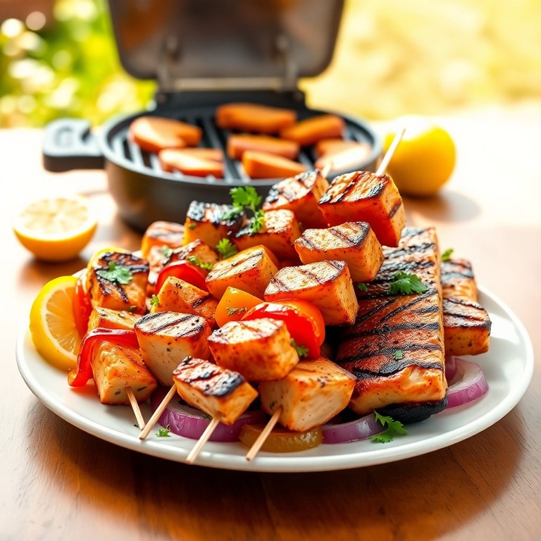 Zesty Citrus Chicken and Salmon Skewers