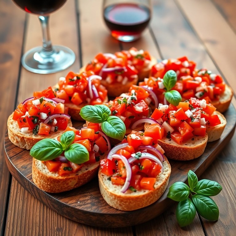 Classic Tomato and Onion Bruschetta with a Zesty Twist