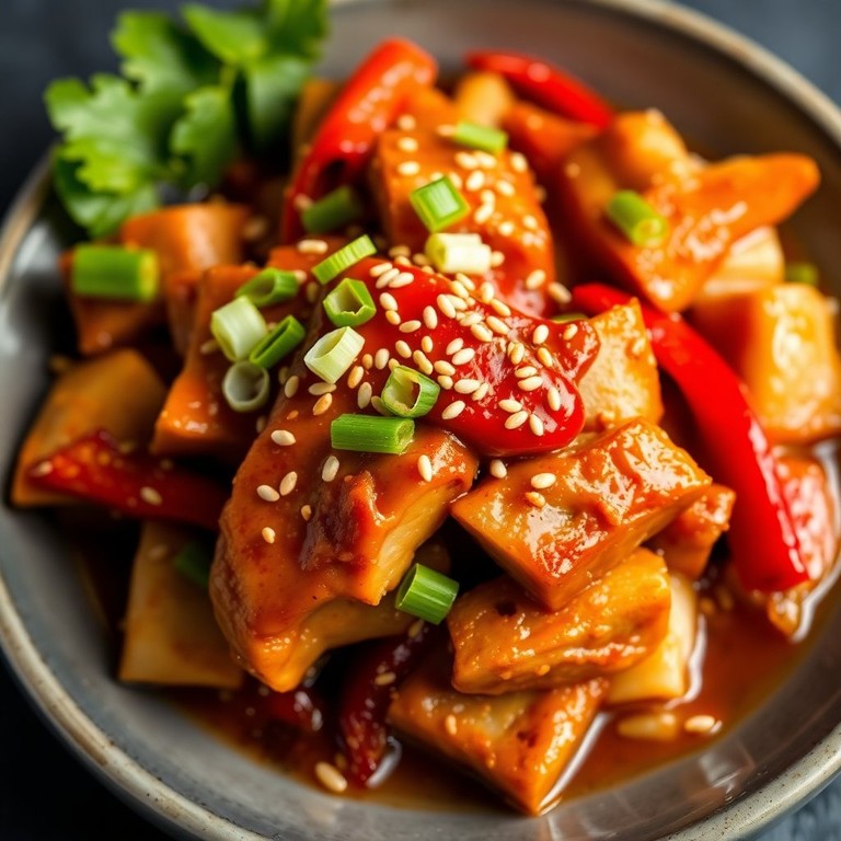 Asiatische Spezialität: Doppelt gebratenes Schweinefleisch mit Chili und Gemüse