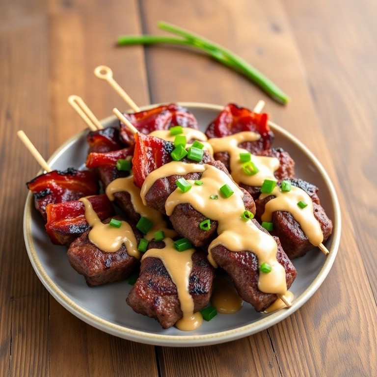 Peanut Butter and Bacon Steak Bites