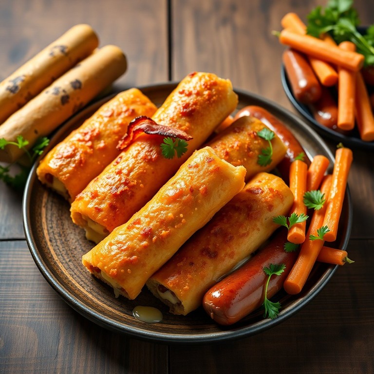 Heerlijke Kaas-Bacon Broodjes met Sappige Worsten