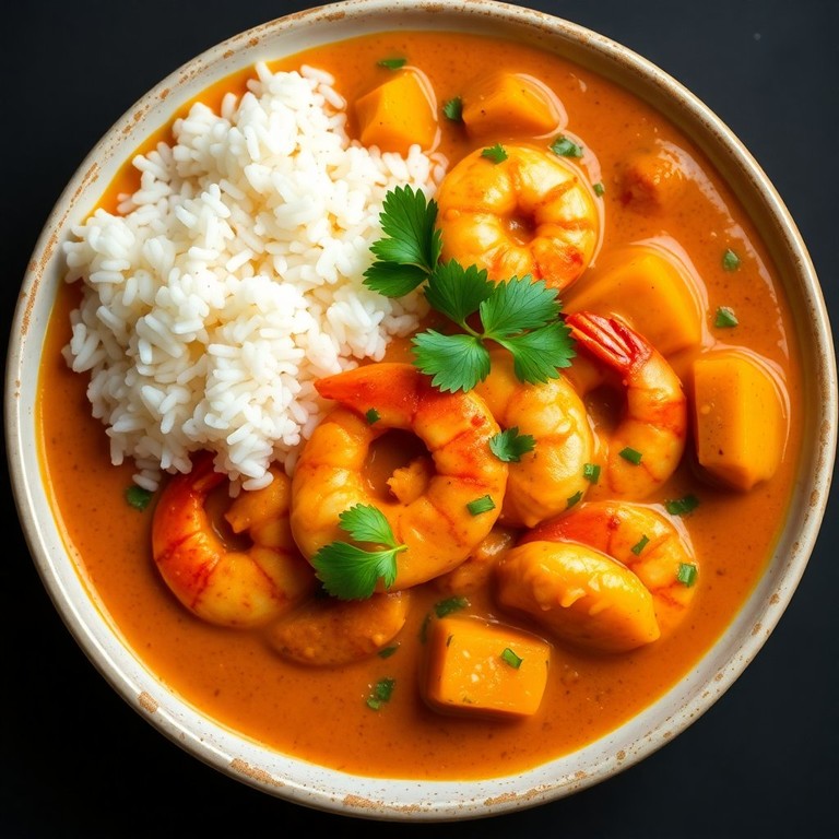 Curry de Crevettes au Lait de Coco et Potimarron