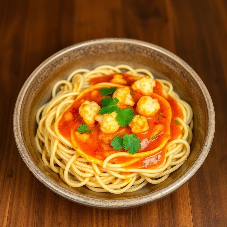 Cremige Tahini-Nudeln mit Blumenkohl und Roter Curry-Paste