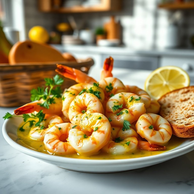 Zitronen-Knoblauch-Garnelen mit aromatischer Butter-Sauce