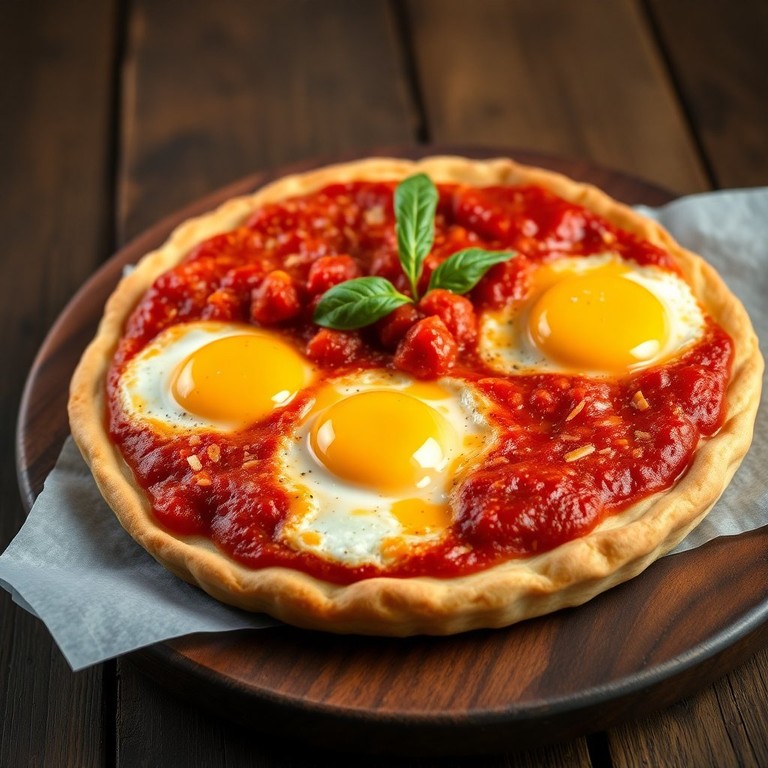 Tarta Crujiente de Masa 000 con Salsa y Huevo