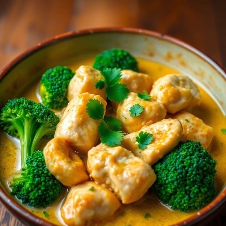 Brocoli et Poulet au Curry dans une Sauce Coco Réconfortante