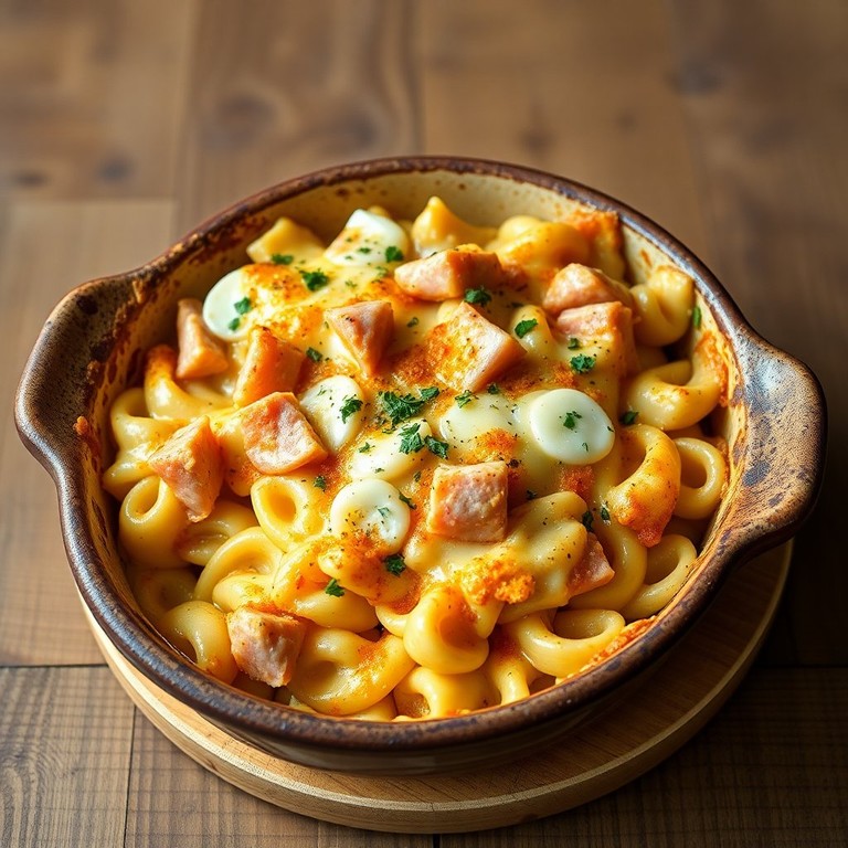 Gratin de Pâtes à la Mozzarella et au Jambon de Dinde