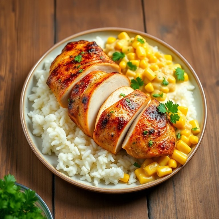 Garlic Butter Chicken with Corn & Rice