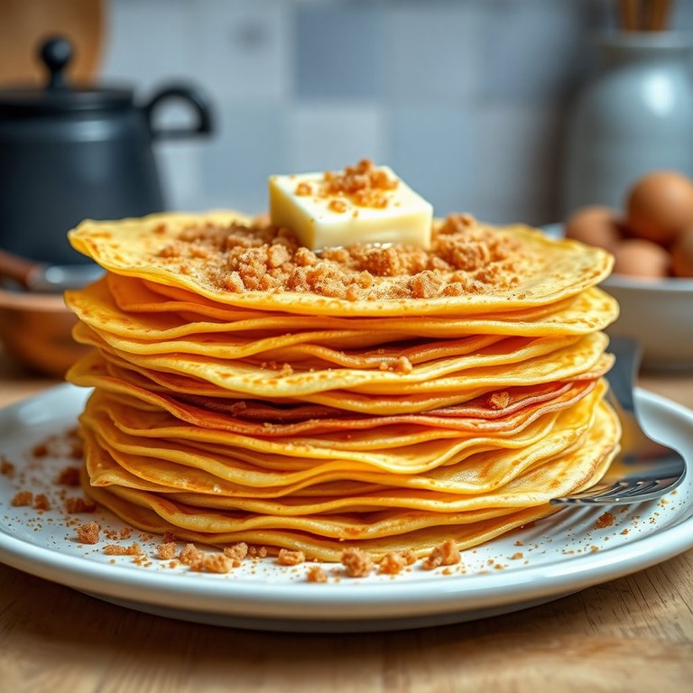 Crêpes Sucrées à la Cassonade et au Beurre
